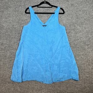 Zara Dress Womens Small‎ Blue Mini Swing Dress Bohemian Lyocell Sleeveless